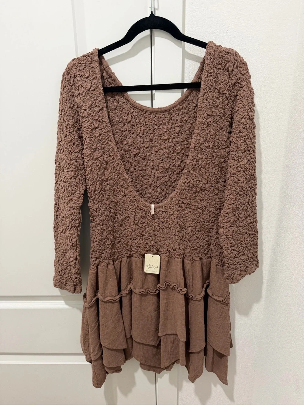 NWT Free People What A Time Drop-Waist Mini Dress in Fungi Colorway - Picture 5 of 6